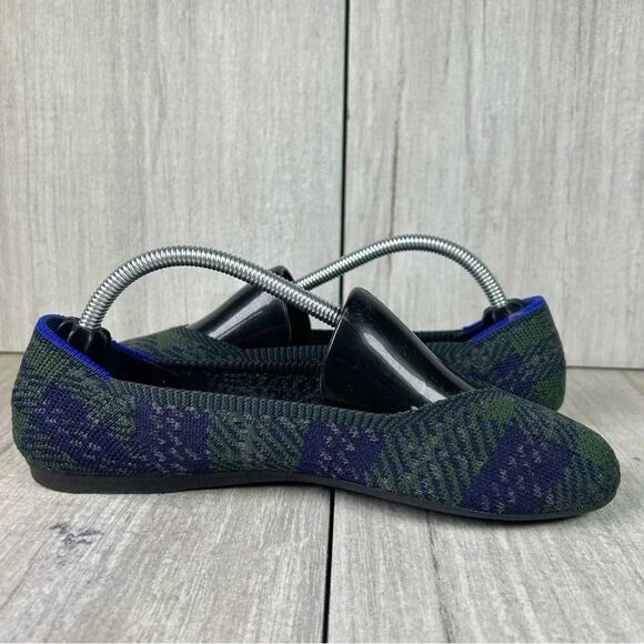 RARE RETIRED Rothy’s Forest Tartan Plaid Round Toe Ballet Flats Womens Size 6.5 - Picture 4 of 10